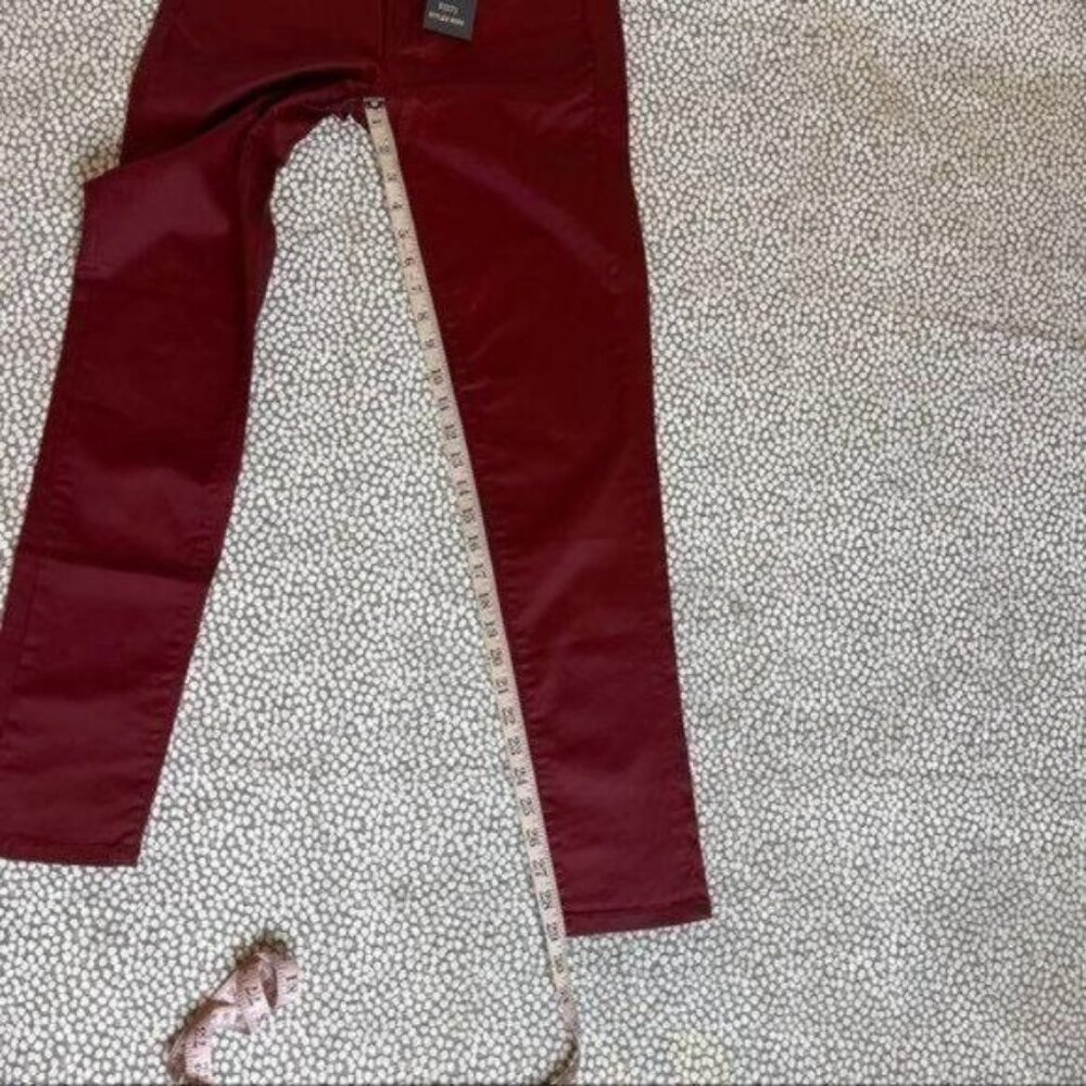 Cielo Jeans Red Faux Leather Skinny Pants Mid Rise Size 5 - Picture 11 of 11
